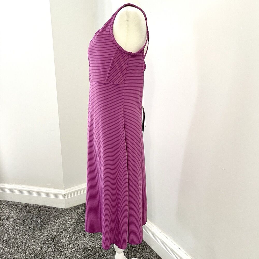 Prana Orchid Pinstripe Rebecca Dress Sz XL Built In Bra Removable Pads NEW W Tag - Picture 4 of 13